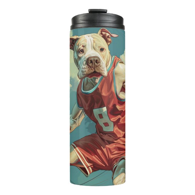 Bouteilles Isothermes Chien du Staffordshire américain jouant au basket- (Devant)