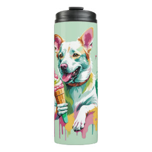Bouteilles Isothermes Chien heureux mangeant une glace