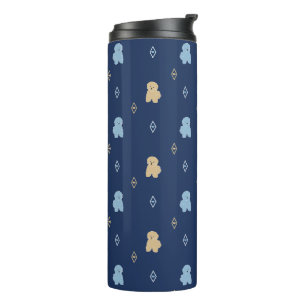 Bouteilles Isothermes Chien Lhasa Apso motif bleu arrière - plan