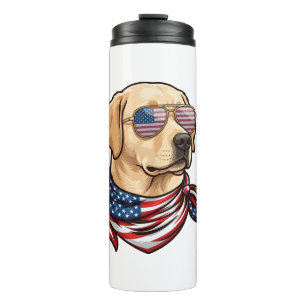 Bouteilles Isothermes Chien Lunettes de soleil Bandana Drapeau Usa
