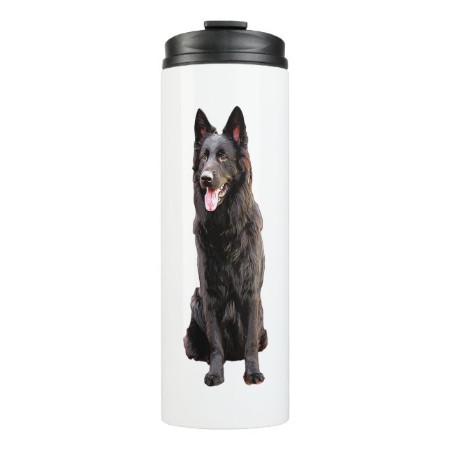 Bouteilles Isothermes Chien noir berger allemand (Devant)