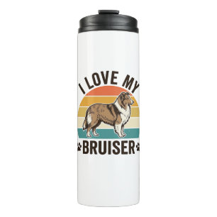 Bouteilles Isothermes Chien Sheltie Vintage J'aime Mon Bruiser Design Ré