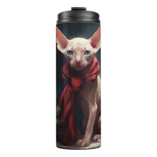 Bouteilles Isothermes Chien Sphynx dans la neige de Noël