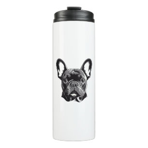 Bouteilles Isothermes Chien-taureau français personnalisé noir et blanc