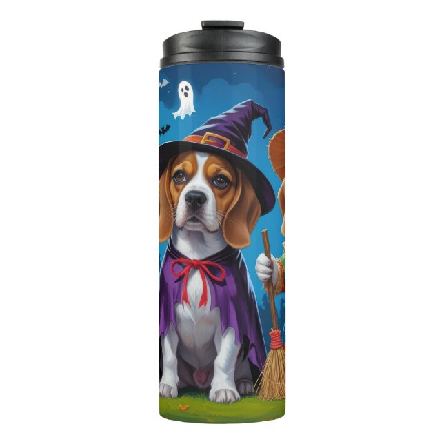 Bouteilles Isothermes Chiens beagles Citrouille Halloween Drôle (Devant)