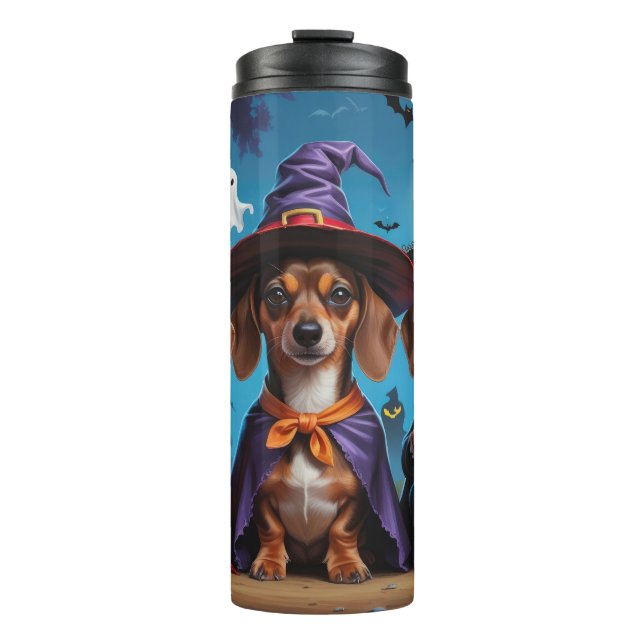 Bouteilles Isothermes Chiens de Dachshund Citrouille Halloween drôle (Devant)
