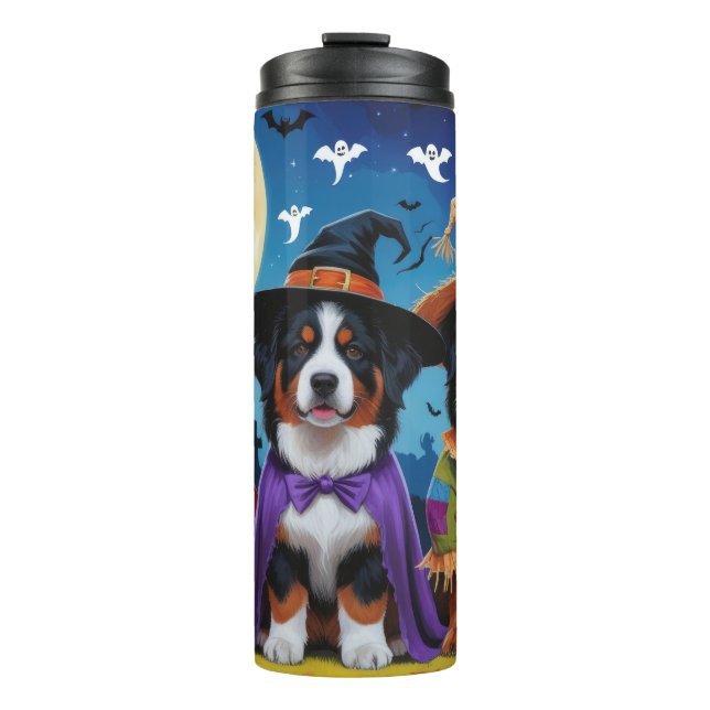 Bouteilles Isothermes Chiens de Montagne Bernese Citrouille Halloween Dr (Devant)