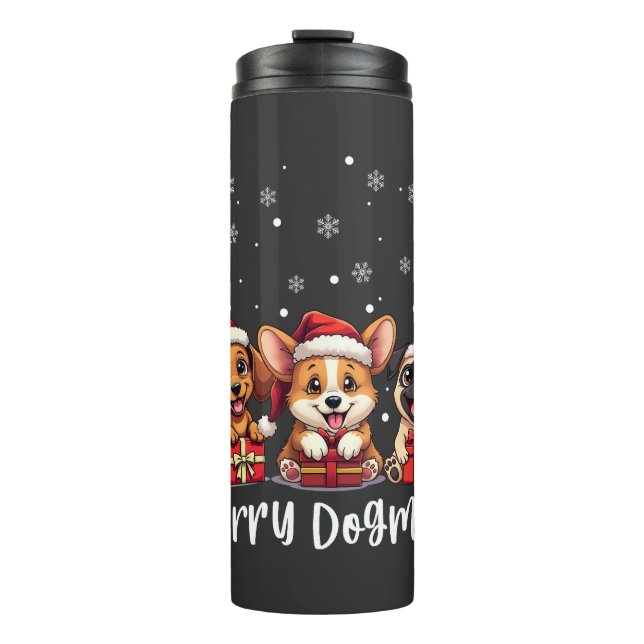 Bouteilles Isothermes Chiens de Noël Chiens de Noël Joyeux Dogmas (Devant)