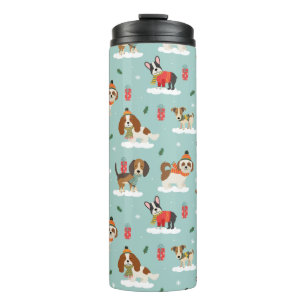 Bouteilles Isothermes Chiens de Noël en Motif d'Écharpes douillettes