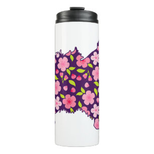 Bouteilles Isothermes Chiens de Poméranie Fleur Motif Poméraniens Lover