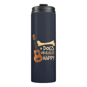 Bouteilles Isothermes Chiens et Ukulele me rendent heureux