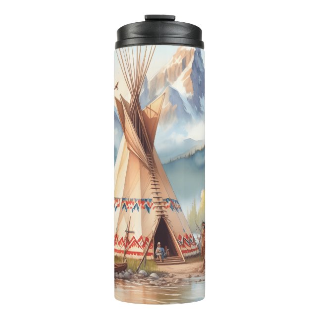Bouteilles Isothermes Chiffre traditionnel indien Teepee Nature Scène Di (Devant)
