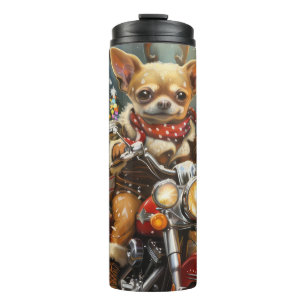 Bouteilles Isothermes Chihuahua Chien équitation moto Noël