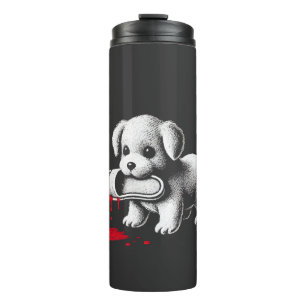 Bouteilles Isothermes Chiot Mignon avec Chemise Pantoufle Humour Noir Am