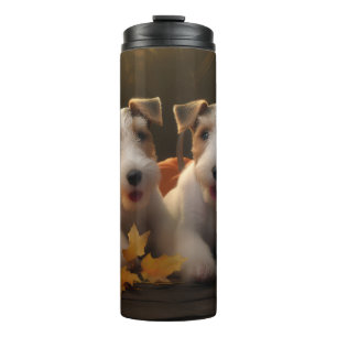 Bouteilles Isothermes Chiots Wire Fox Terrier Automne Délice Citrouille