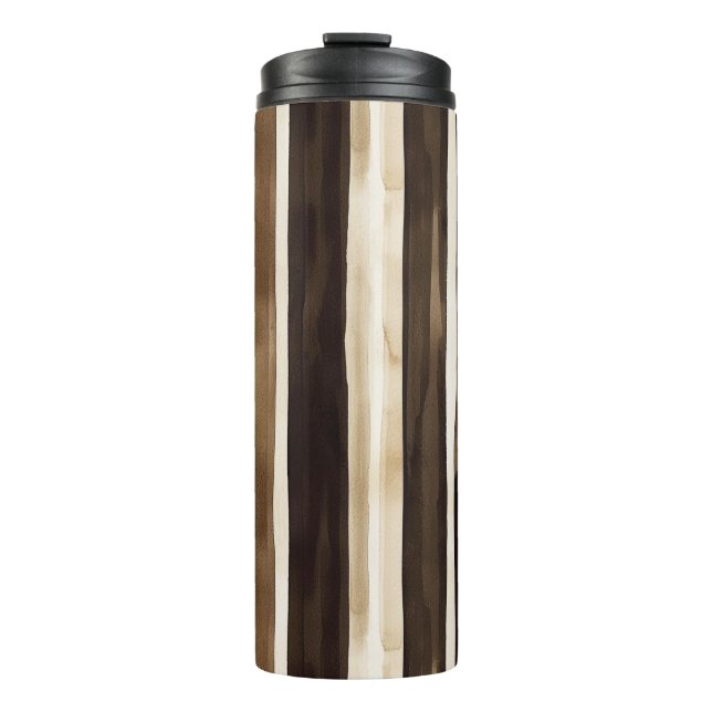 Bouteilles Isothermes Chocolate Brown Cream Stripes Christmas (Devant)