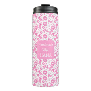 Bouteilles Isothermes Chouchous Rose Motif Féminin Accessoire de Cheveux