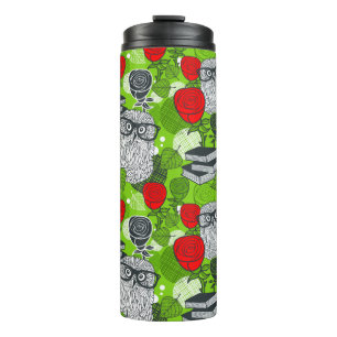 Bouteilles Isothermes Chouette en roses rouges