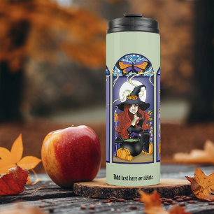 Bouteilles Isothermes Chouette sorcière Art Nouveau Chat Halloween