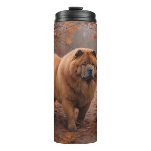 Bouteilles Isothermes Chow Chow dans les feuilles d'automne tombent insp