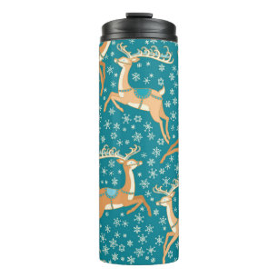 Bouteilles Isothermes Christmas Reindeer : Vintage Motif sans couture.