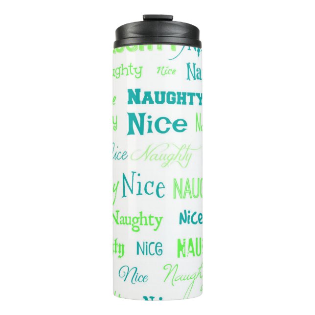 Bouteilles Isothermes Citation de Noël Fun Naughty ou Nice (Devant)