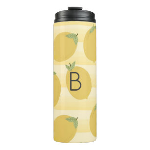 Bouteilles Isothermes Citrons jaunes Été Fruit Aquarelle Amusant Clair