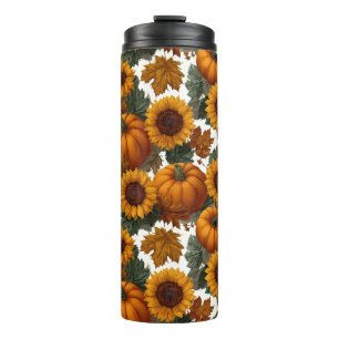 Bouteilles Isothermes Citrouilles et tournesols Motif d'automne