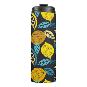 Bouteilles Isothermes Citrus citron citron doodé main dessiné motif back