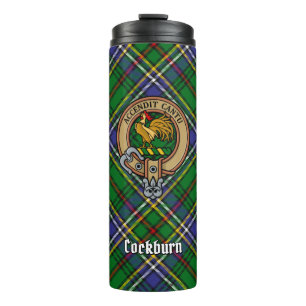 Bouteilles Isothermes Clan Cockburn Crest sur Tartan