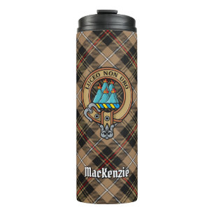 Bouteilles Isothermes Clan MacKenzie Crest sur Tartan de chasse Brown