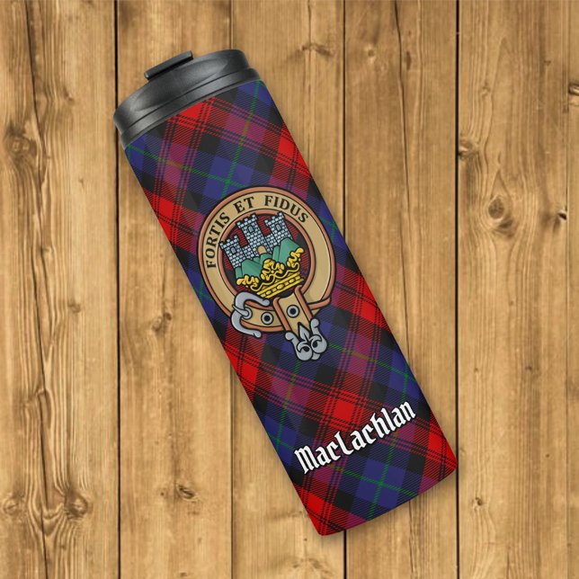 Bouteilles Isothermes Clan MacLachlan Crest sur Tartan (Créateur téléchargé)