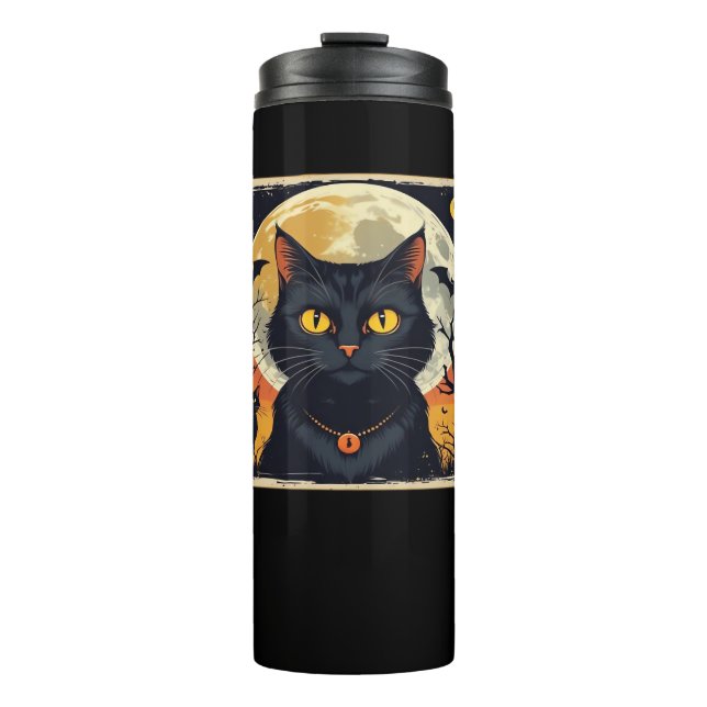 Bouteilles Isothermes Classique Rétro Chat Noir Halloween T-Shirt Classi (Devant)