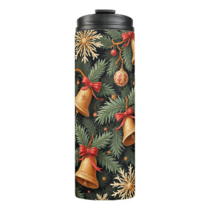 Bouteilles Isothermes Cloches de Fêtes, Motif Décoratif de Noël,