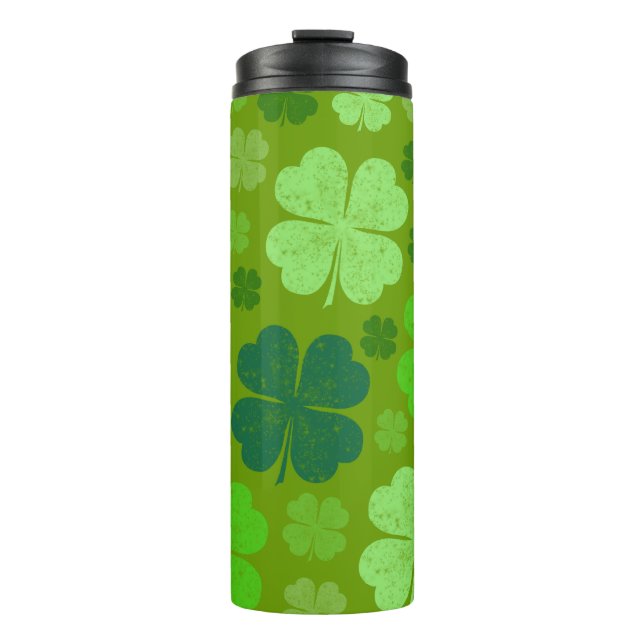 Bouteilles Isothermes Clovers verts, Lucky Clovers, Saint Patrick's Day (Devant)
