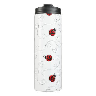 Bouteilles Isothermes Coccinelle Rouge Coléoptère Insecte Amoureux Cœurs