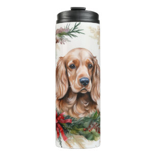 Bouteilles Isothermes Cocker Spaniel Noël Wreath Festive Pup
