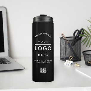 Bouteilles Isothermes Code QR de logo de nom d'entreprise noir personnal