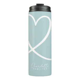 Bouteilles Isothermes Coeur d'amour moderne Monnaie personnalisée Vert B