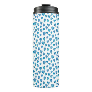 Bouteilles Isothermes Coeur d'aquarelle bleu mignon