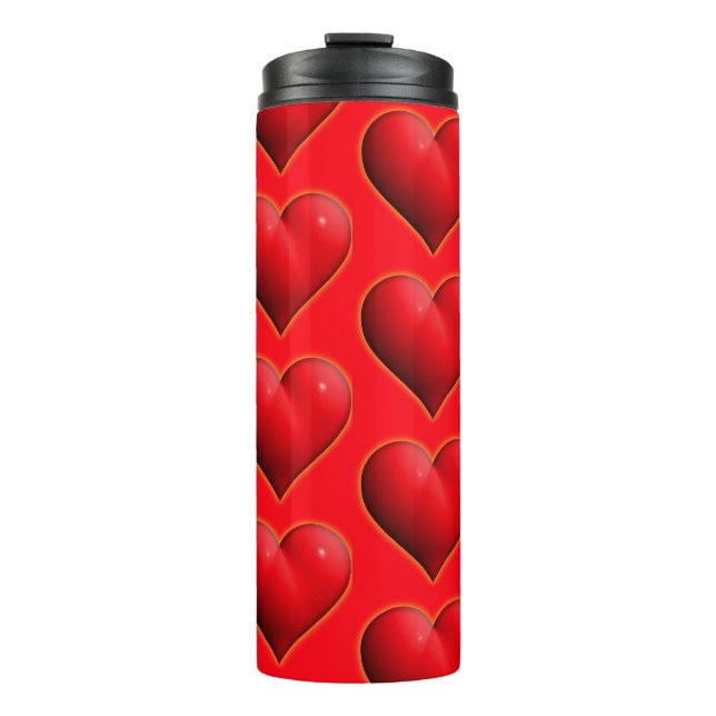 Bouteilles Isothermes Coeur rouge 3-D brillant (Devant)