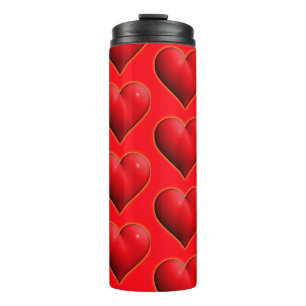Bouteilles Isothermes Cœur Rouge Brillant 3D