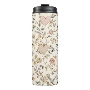 Bouteilles Isothermes Cœurs Botaniques Motif Floral Romantique de la Sai