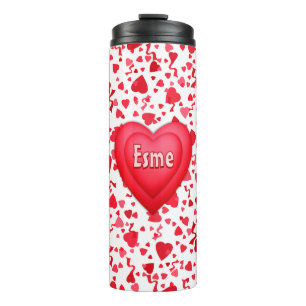Bouteilles Isothermes Coeurs Confetti Rouge Personnalisés