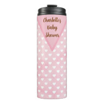 Coeurs personnalisés sur tombeur thermique rose