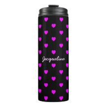 Coeurs roses mignons en NOIR