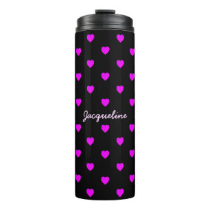 Bouteilles Isothermes Coeurs roses mignons en NOIR