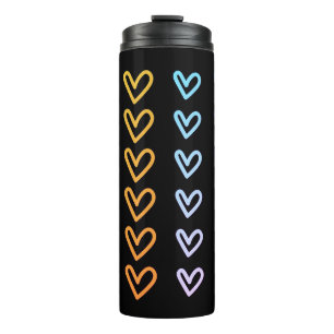 Bouteilles Isothermes Coeurs sur tondeuse noire 18 oz