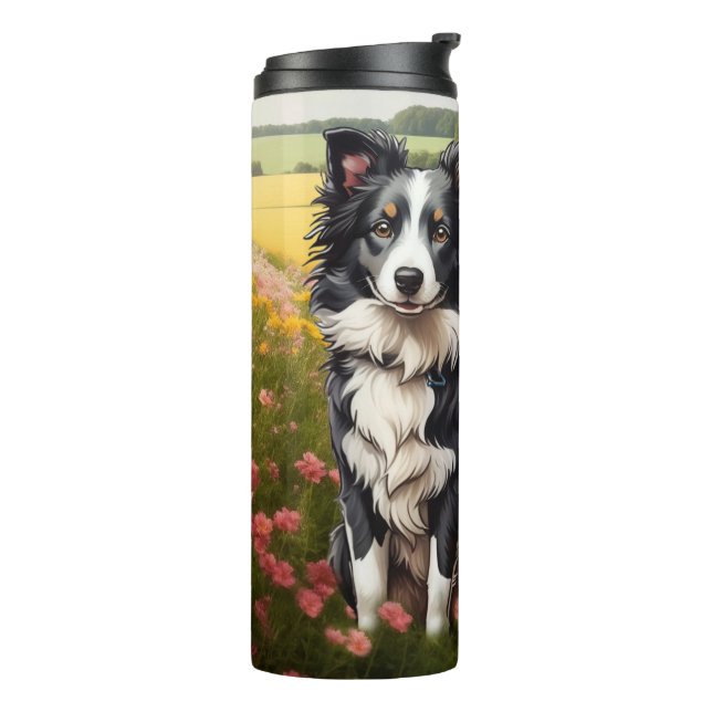 Bouteilles Isothermes Collie frontalier à la ferme (Tourné sur la gauche)