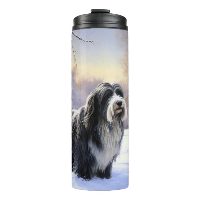 Bouteilles Isothermes Collie Laisser Il Neige Noël (Devant)